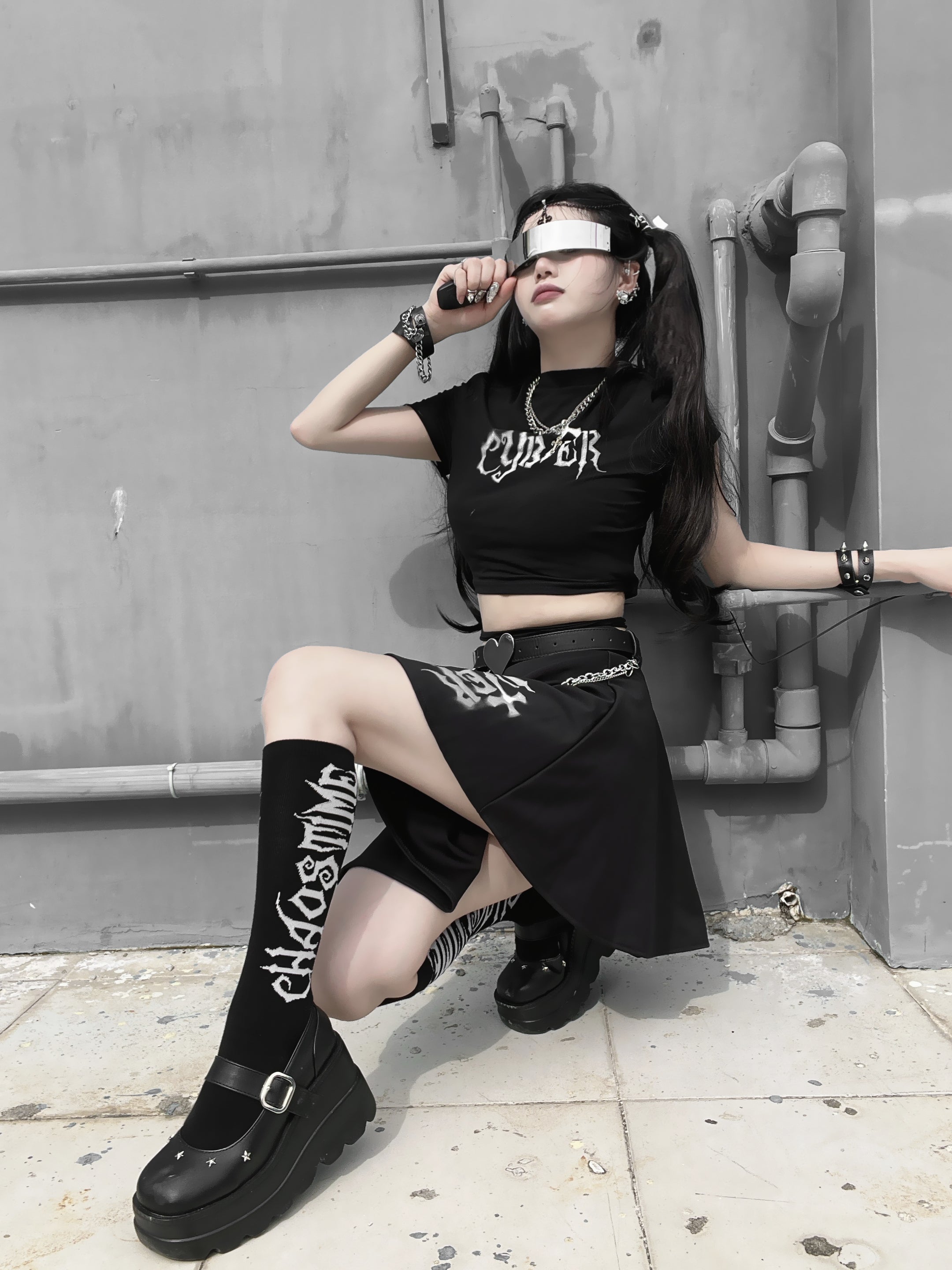 Harajuku Gothic Hot Girl High Waist A-line Skirt S22365