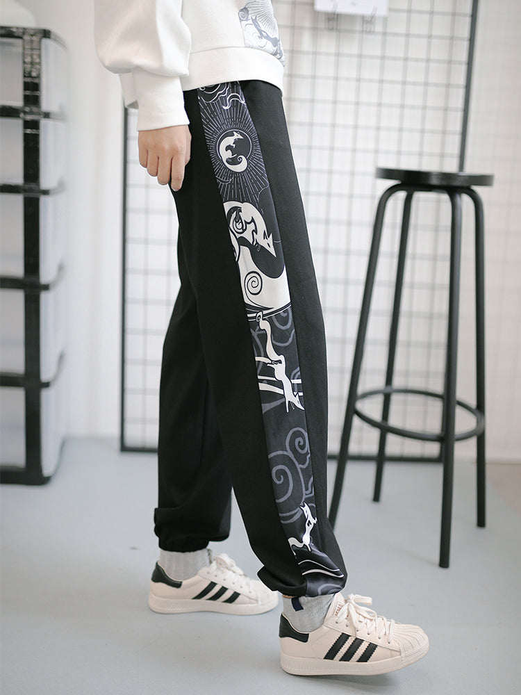 Splicing Sports Wear Fashion Thickening Spring Narrow Ankle Pants