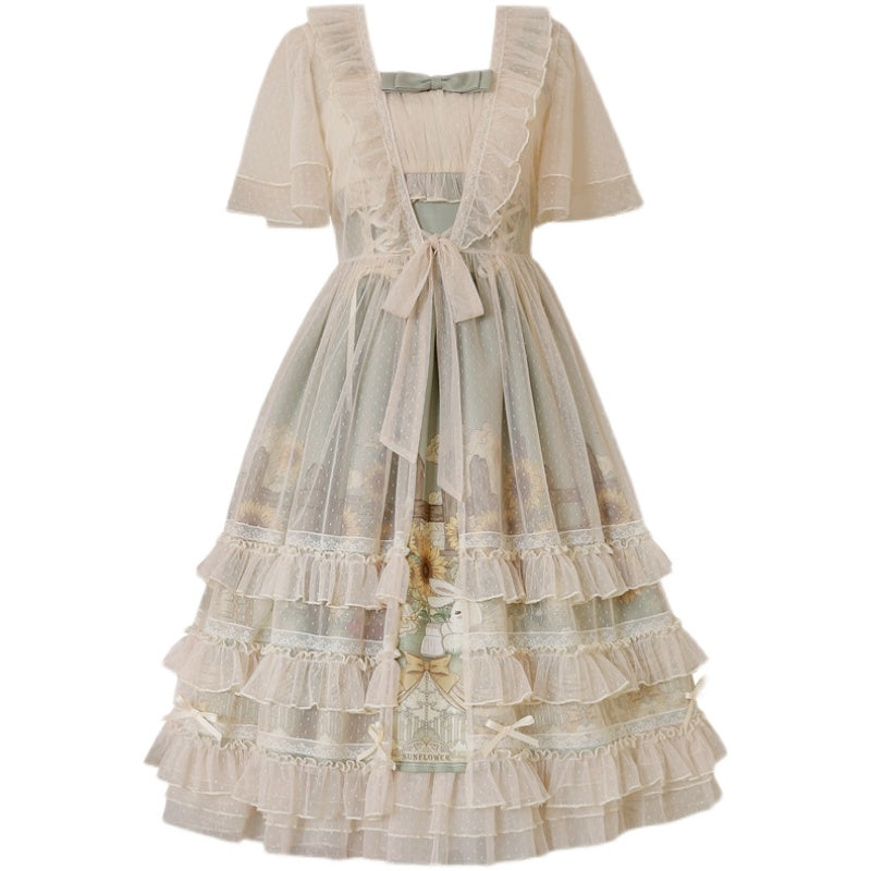 Sunflower Lolita Dress Daily Idyllic Summer Elegant Cla Dress S22016