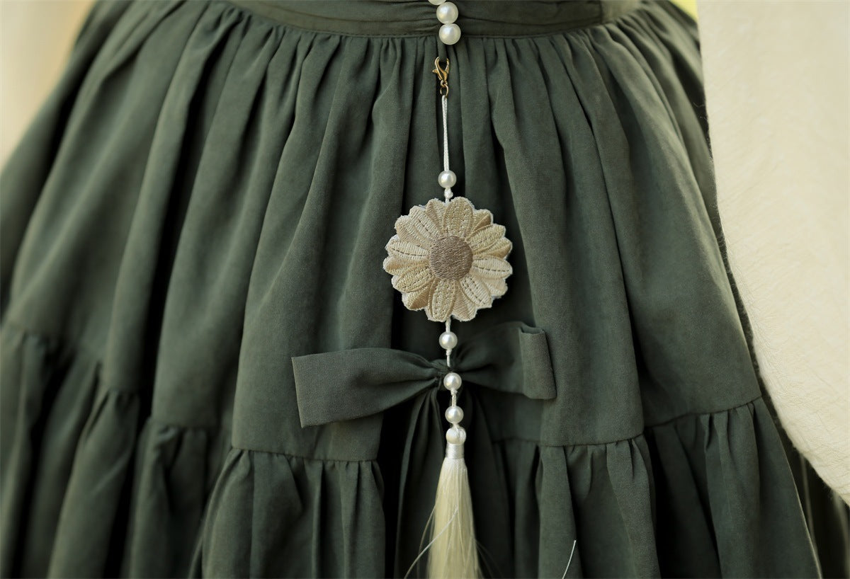 Chinese Style Sunflower Daily Lolita Strap Skirt