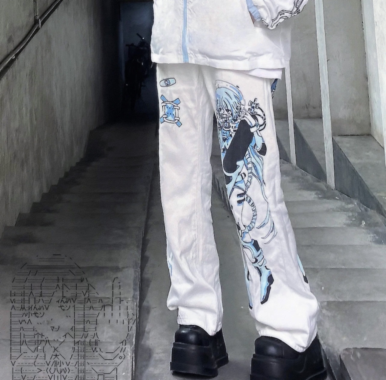 Punk Style Printing Long Loose Pants