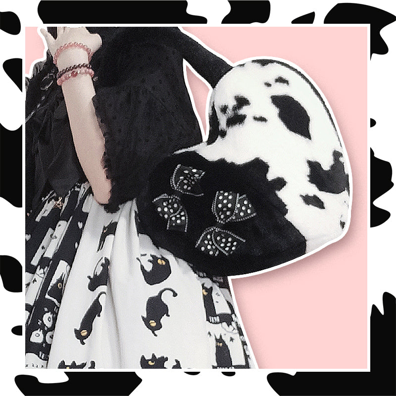 Lovely Lolita Heart-shaped Cow Handbag