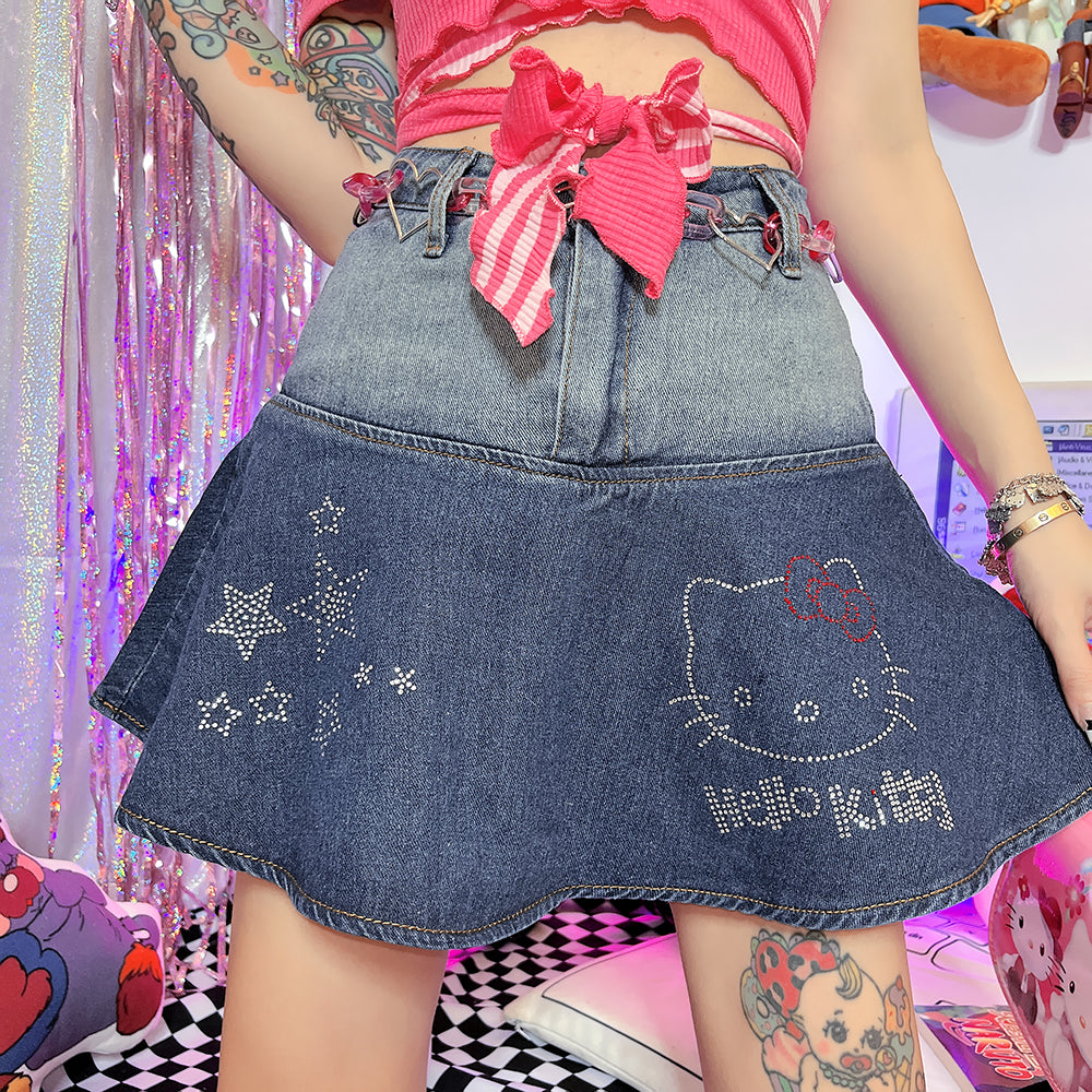 Hot Girl Gradient Denim Vintage Skirt