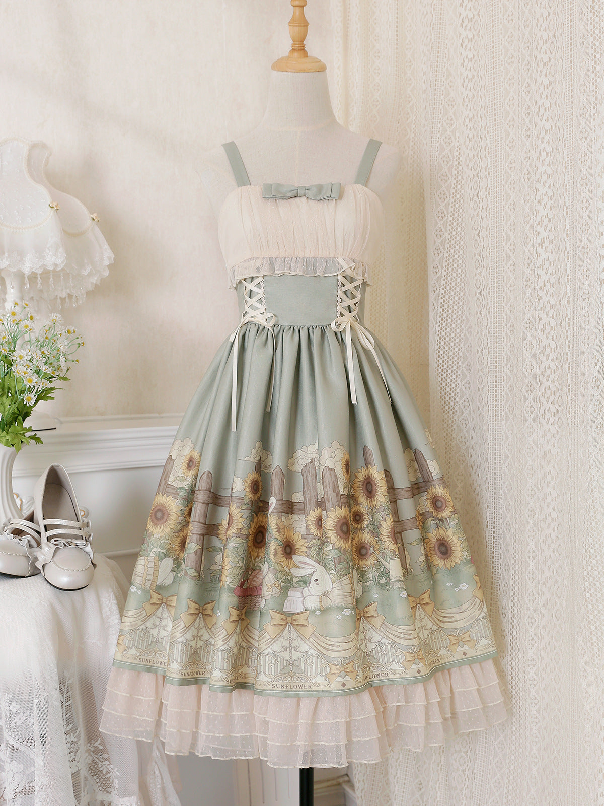 Sunflower Lolita Dress Daily Idyllic Summer Elegant Cla Dress S22016