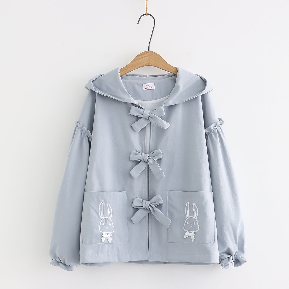 Soft Girl Sweet Bowknot Hooded Short Coat