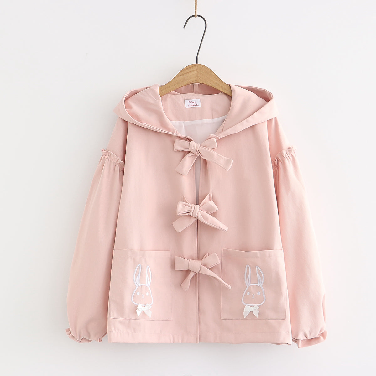 Soft Girl Sweet Bowknot Hooded Short Coat