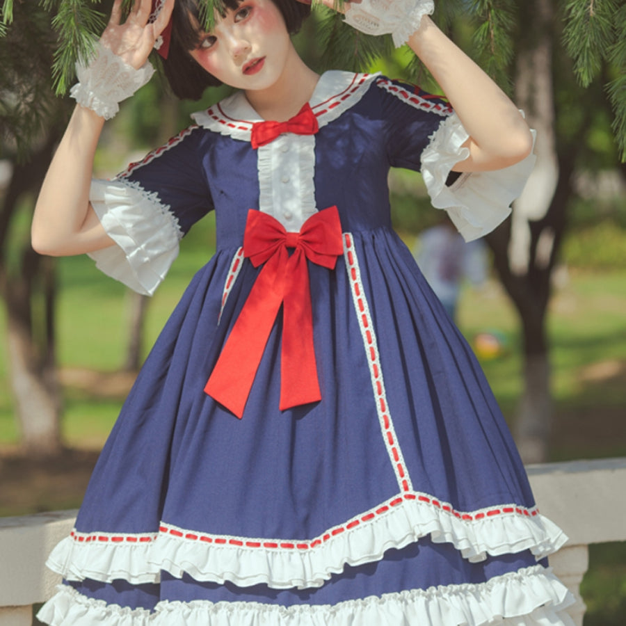 Royal Gorgeous High Waist Lolita Short Sleeve Dress