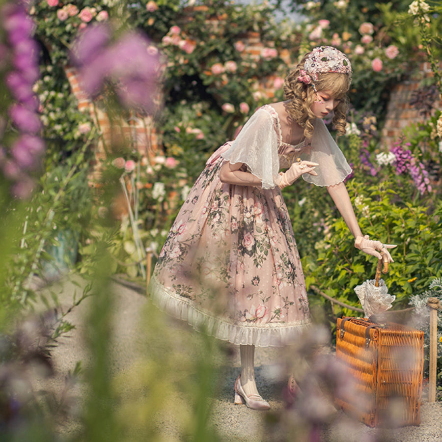 Rose of French Elegant Summer Lolita Short-sleeved Dress