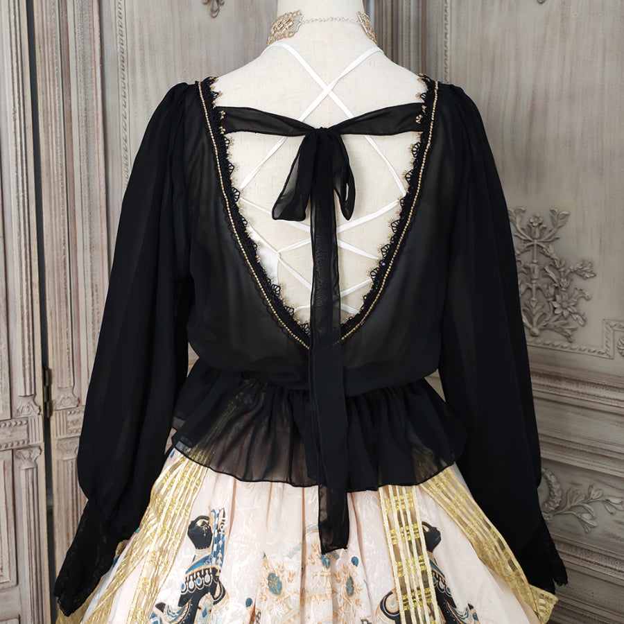 Egypt Style Lolita Backless Long Sleeve Smock and Vest