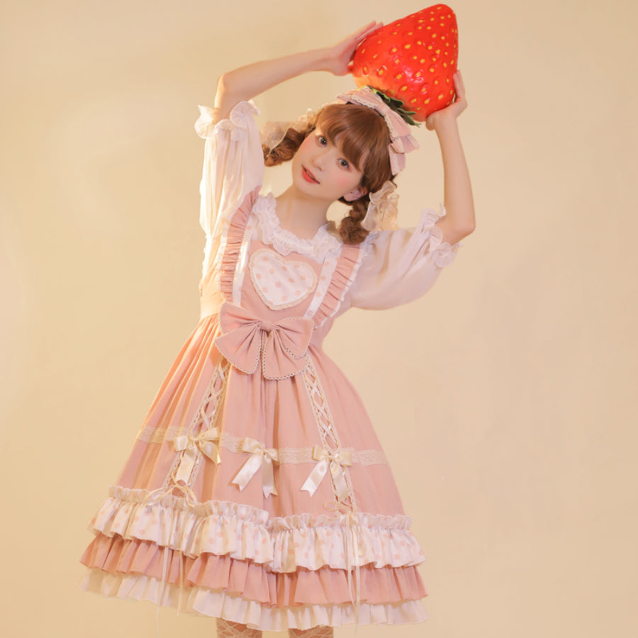 Sweet and Lovely Dot Lolita Jumper Skirt