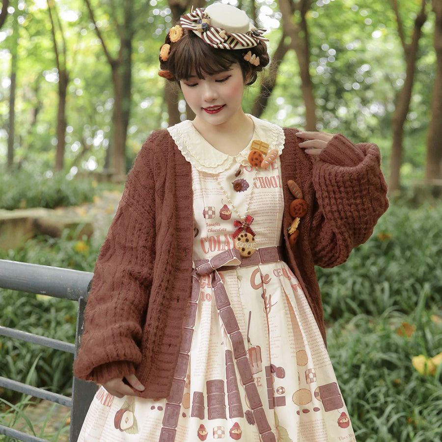 Daily Sweet Lolita Printed Long-sleeved Dress