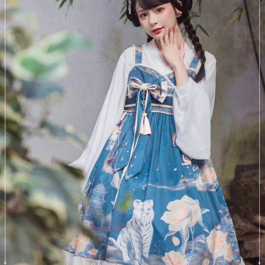 Chinese Style High Waist Lolita Jumper Skirt