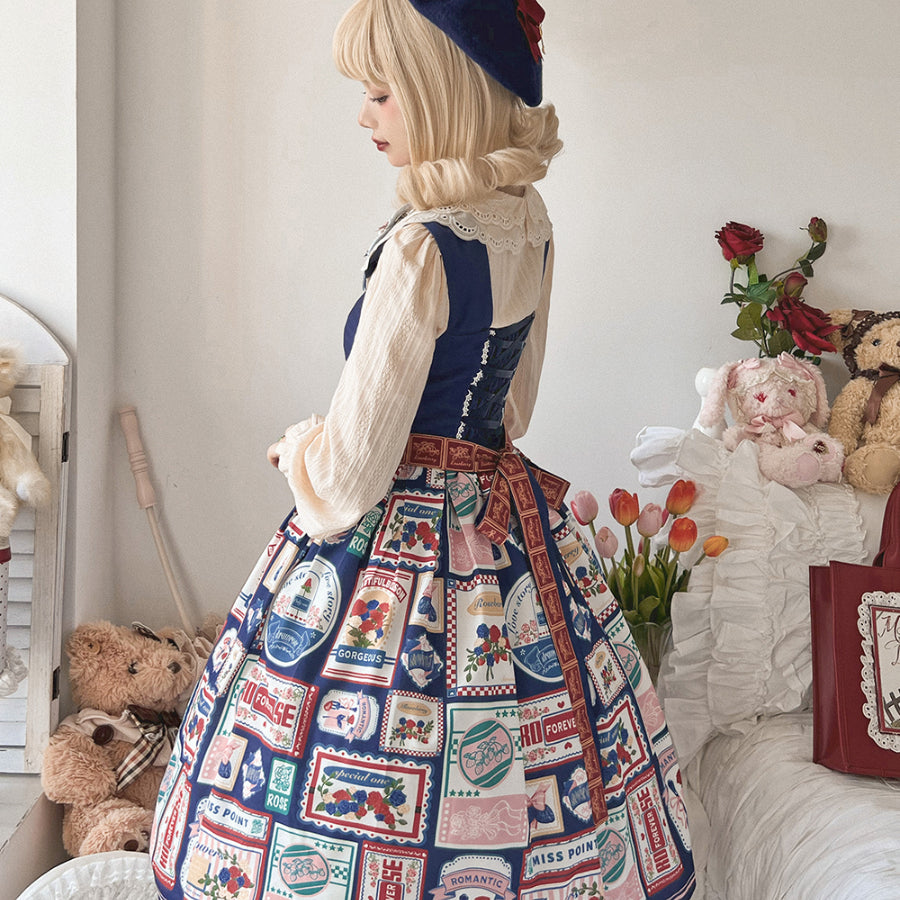 American Style Vintage Daily Lolita Jumper Skirt