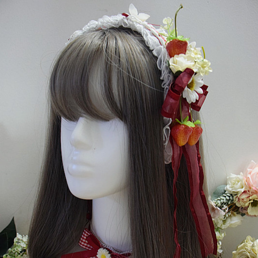 Sweet and Lovely Lolita Strawberry Straw Hat Sets