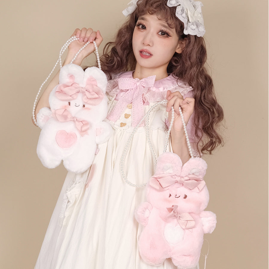 Lovely Lolita Woolen Rabbit Cake Crossbody Bag