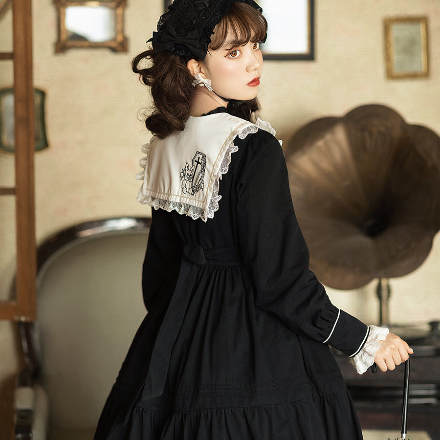 Autumn Winter Halloween Gothic Lolita Long Sleeve Dress