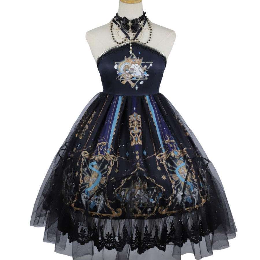 Vintage Gothic Lolita High Waist Jumper Skirt Sets