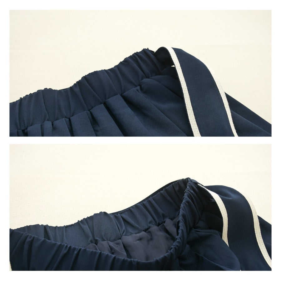 Anchor Embroidery Navy Skirt J20001