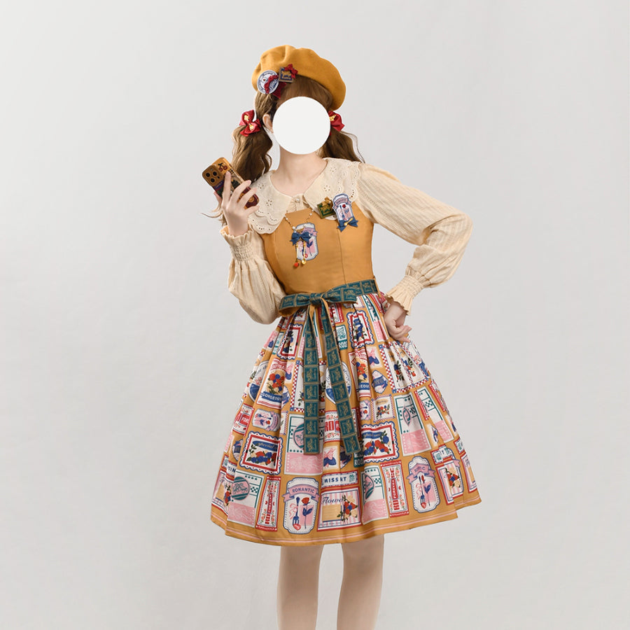 American Style Vintage Daily Lolita Jumper Skirt