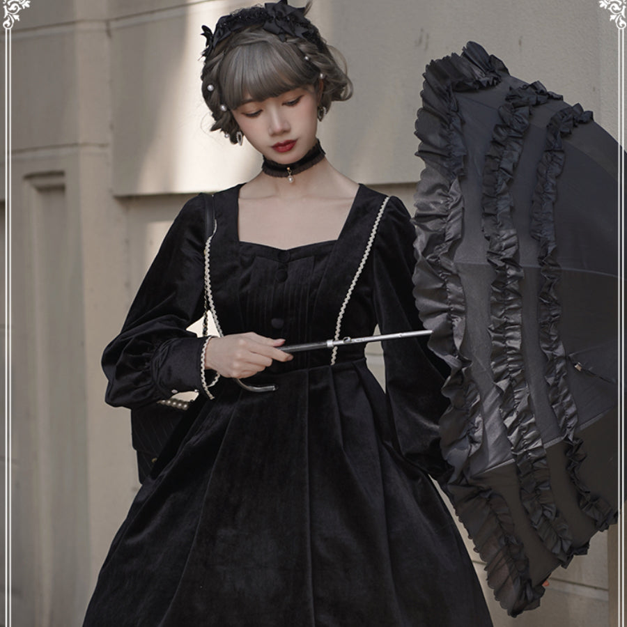 Elegant Autumn Winter Lolita Long-sleeved Dress