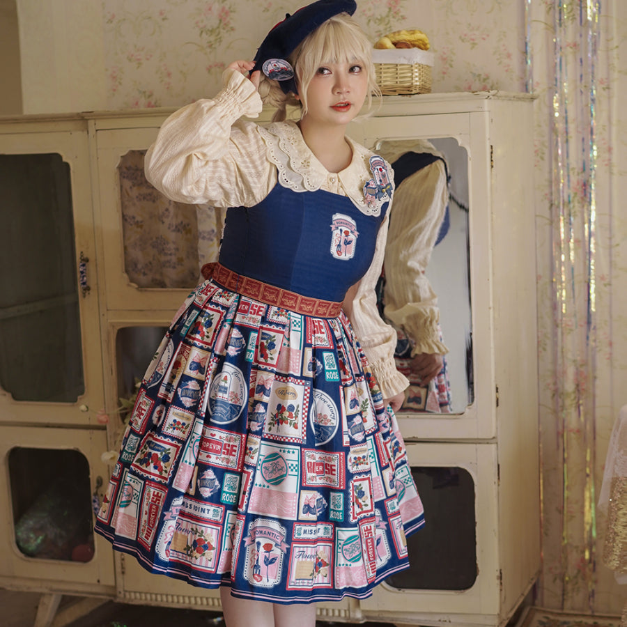 American Style Vintage Daily Lolita Jumper Skirt