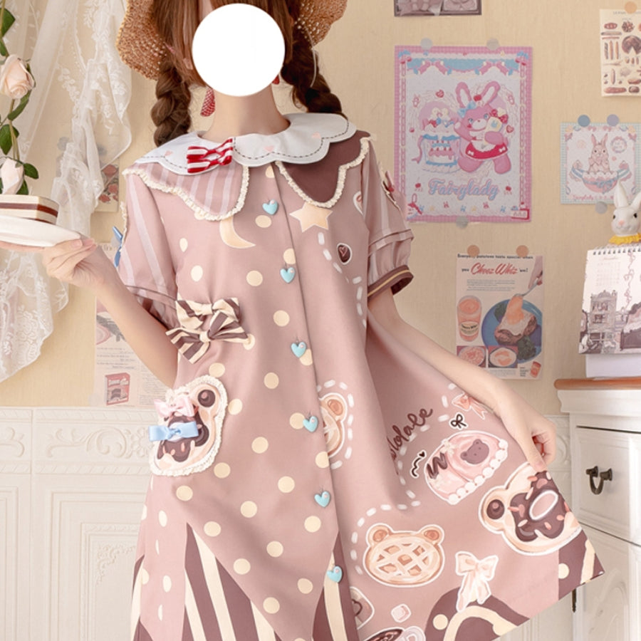 Daily Lovely Bear Lolita Short Sleeve Dress