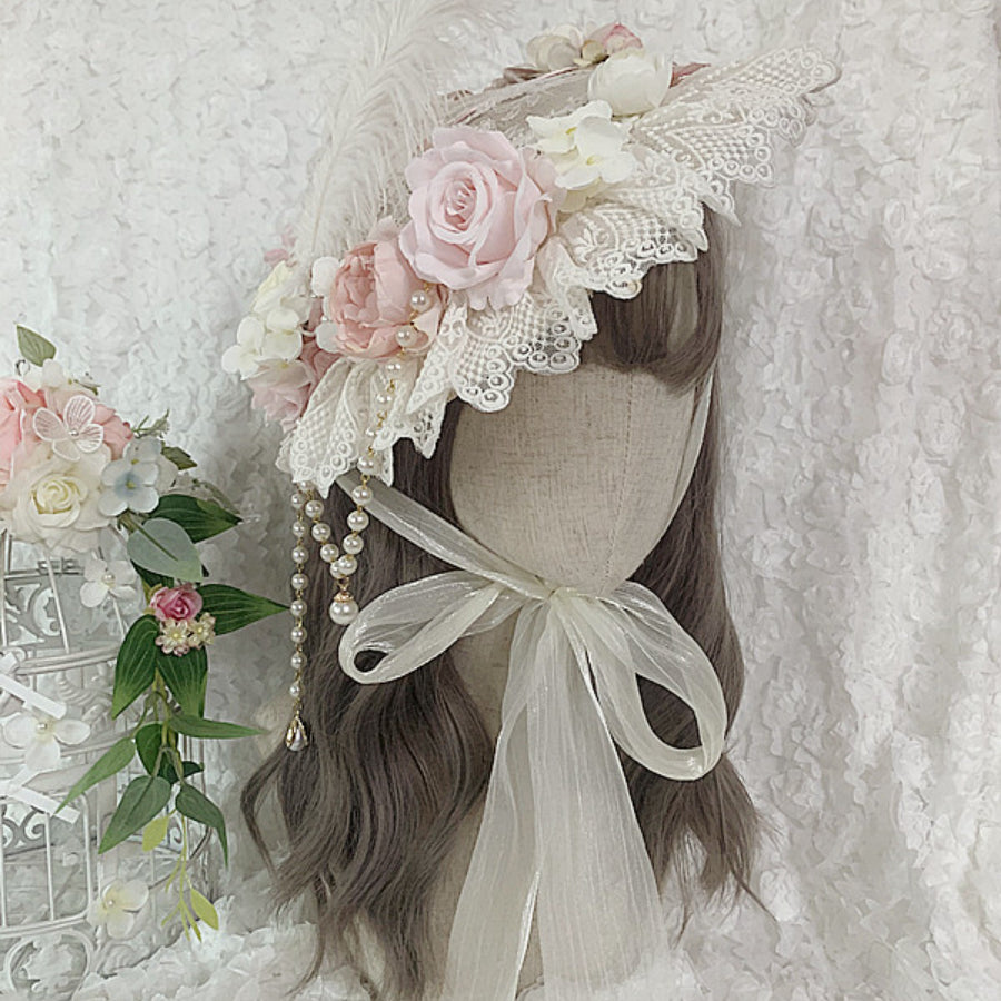 Gorgeous and Elegant Tea Party Lolita Flowers Hat