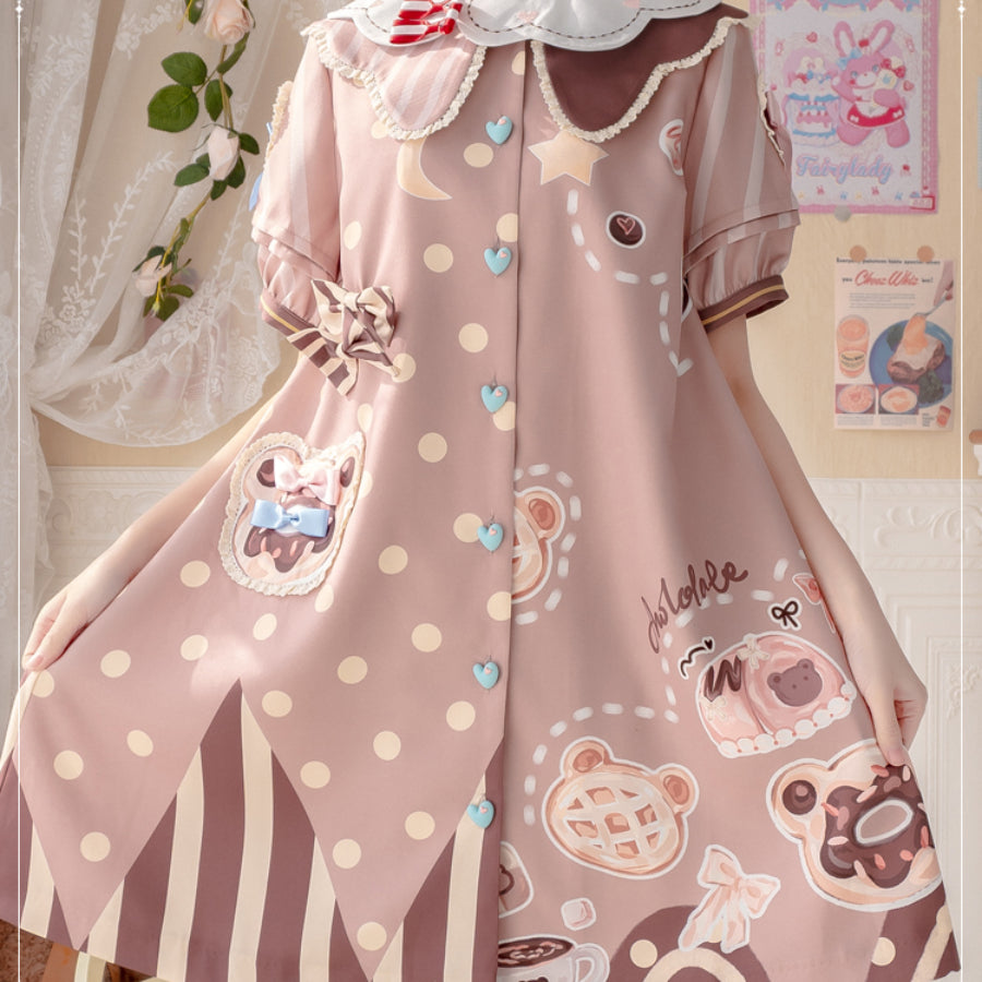 Daily Lovely Bear Lolita Short Sleeve Dress