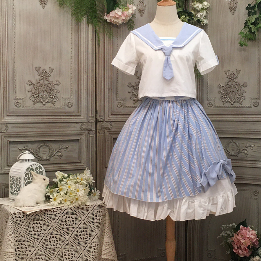 Summer Stripe Sailor Top and Skirt