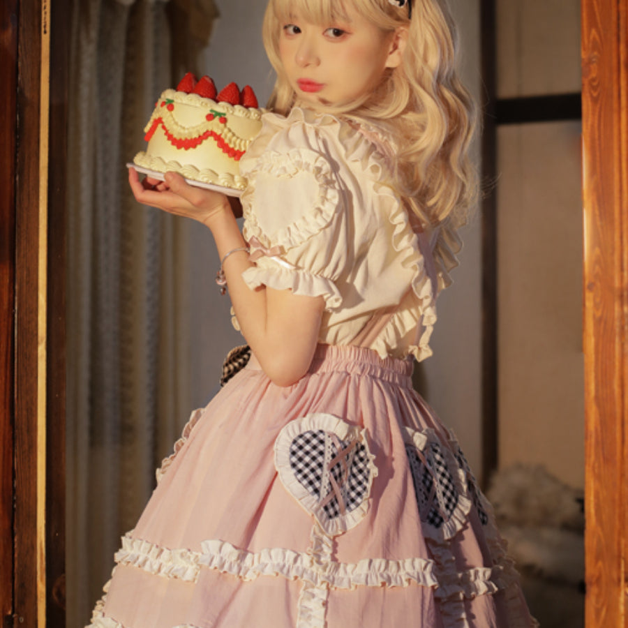 Daily Lovely High Waist Lolita Strap Skirt