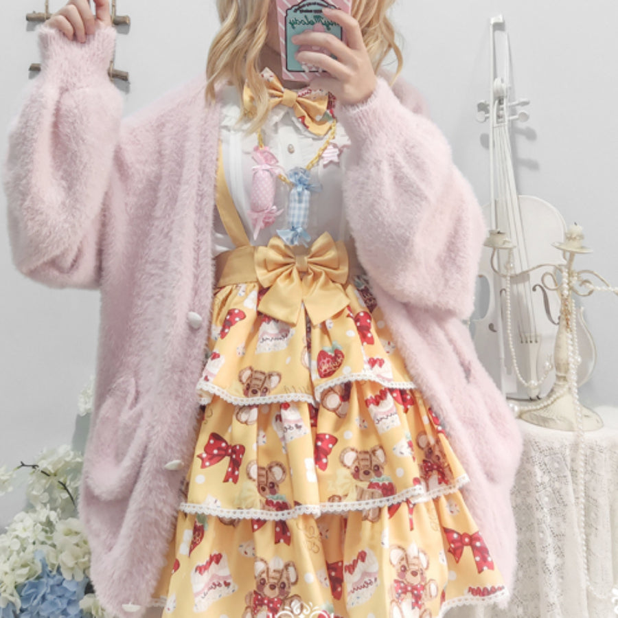 Daily Lovely Lolita Printed Short Strap Skirt