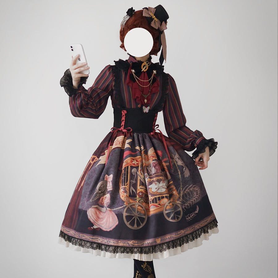 Gorgeous Gothic Lolita Drawstring Slim Skirt