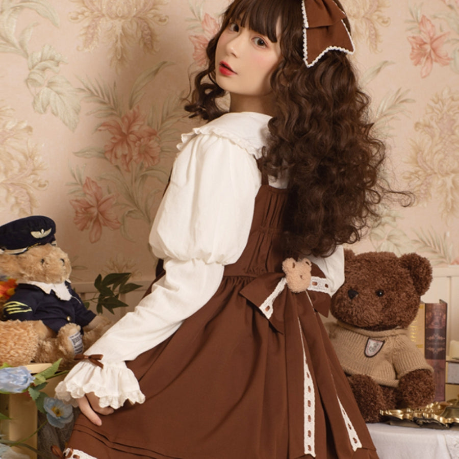 Lovely and Vintage Lolita Bear Jumper Skirt