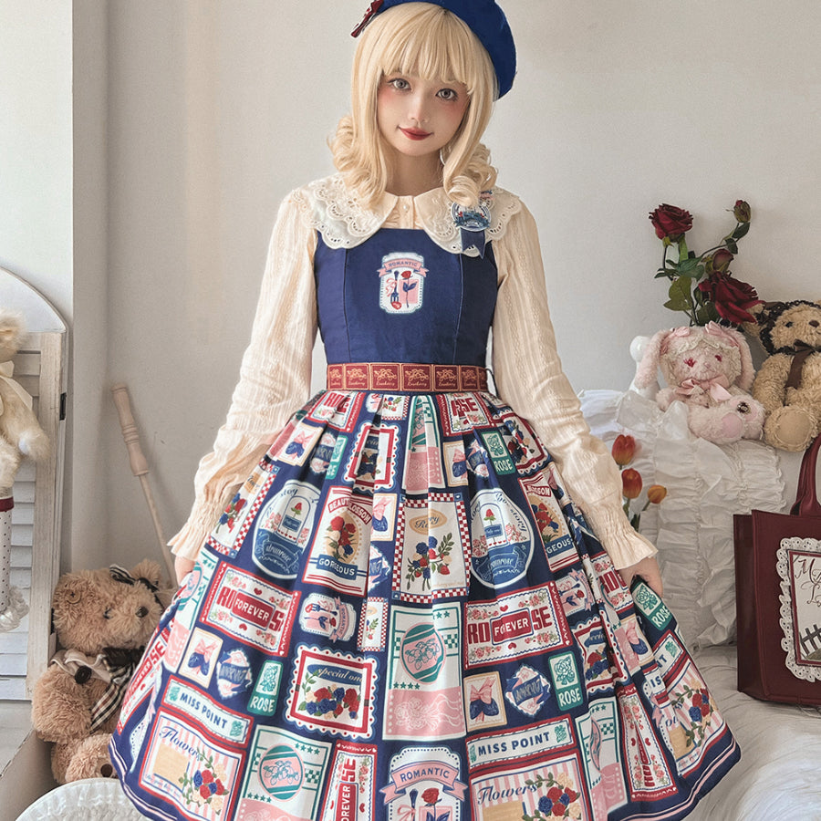 American Style Vintage Daily Lolita Jumper Skirt