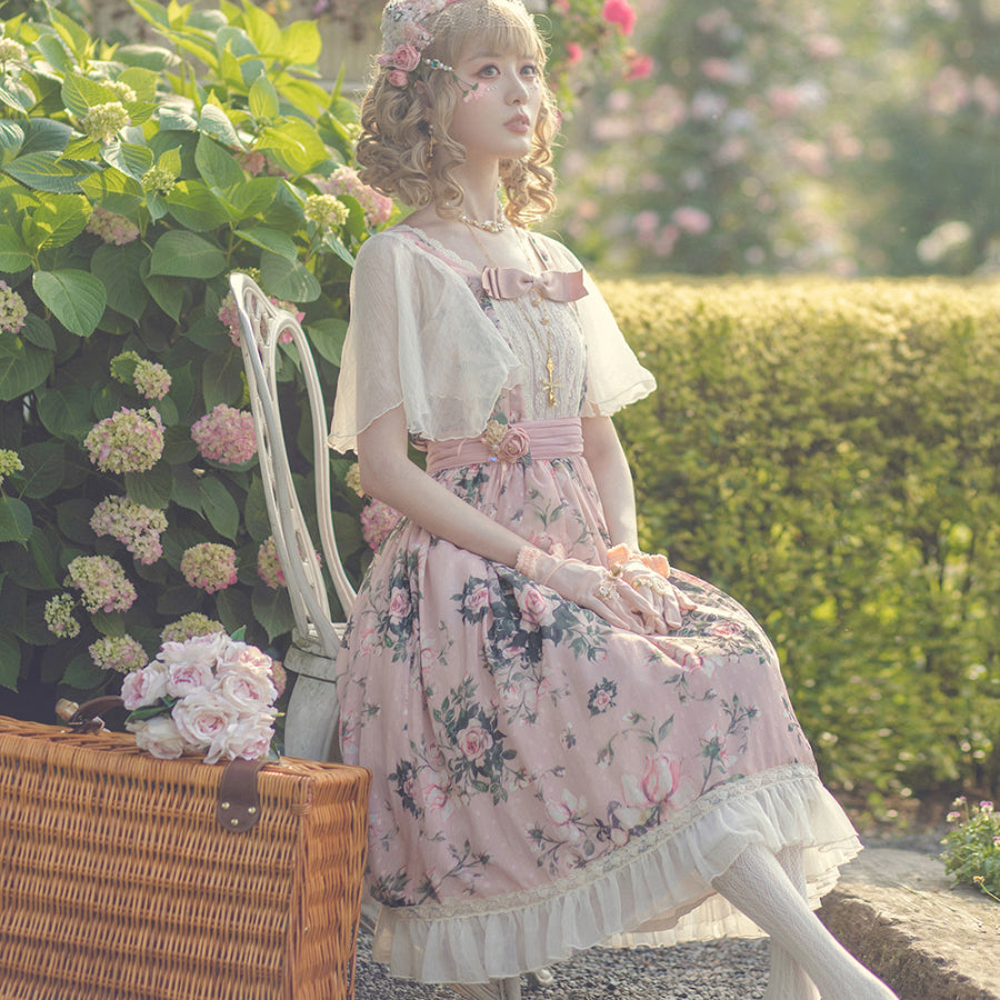 Rose of French Elegant Summer Lolita Short-sleeved Dress