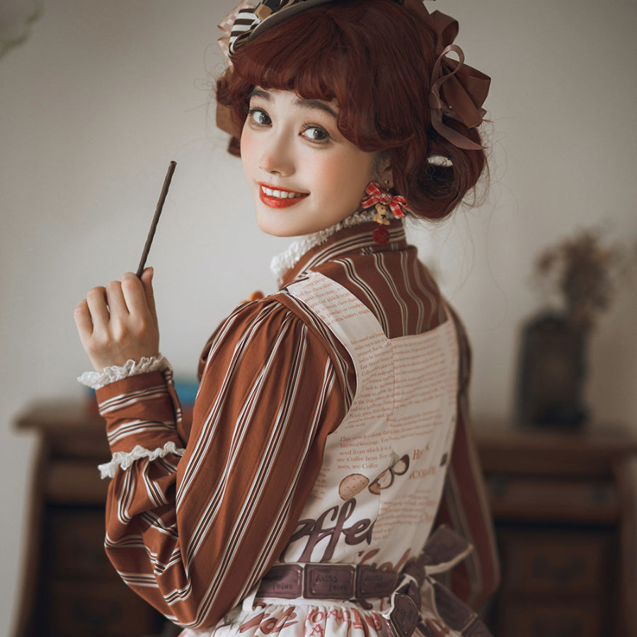 Chocolate Daily Sweet Lolita Stripe Long Sleeve Shirt