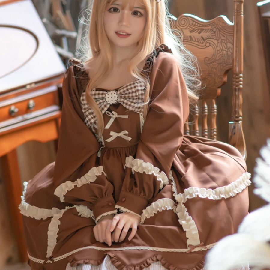 Lovely Princess High Waist Long Sleeve Lolita Dress