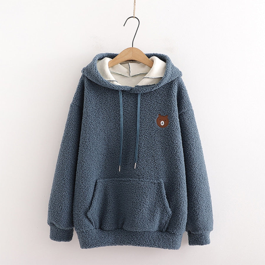 Teddy Bear Embroidered Womens Hoodie