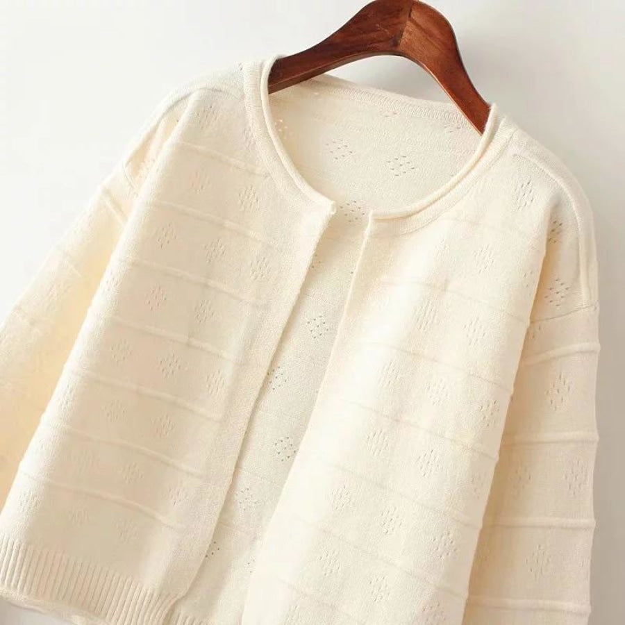 Bell Sleeve Bow Knot Loose Cardigan Sweatshirt J10001