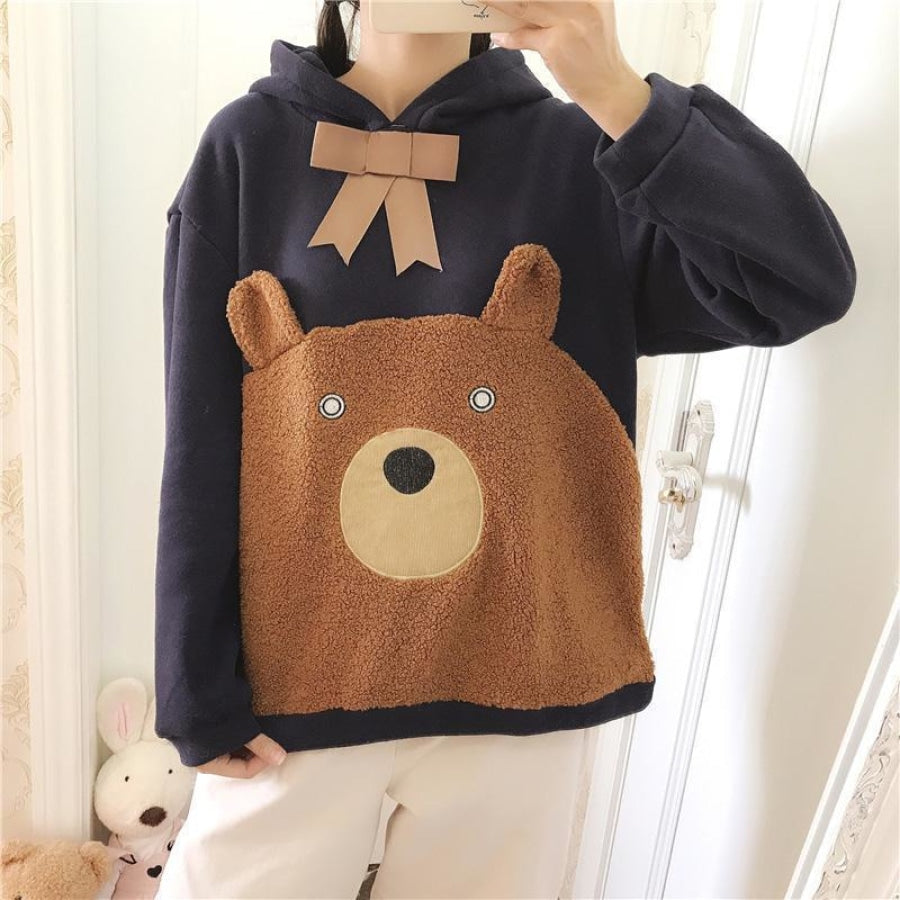 Bowknot Bear Ears Cartoon Hoodie J10005 Sweatshirt