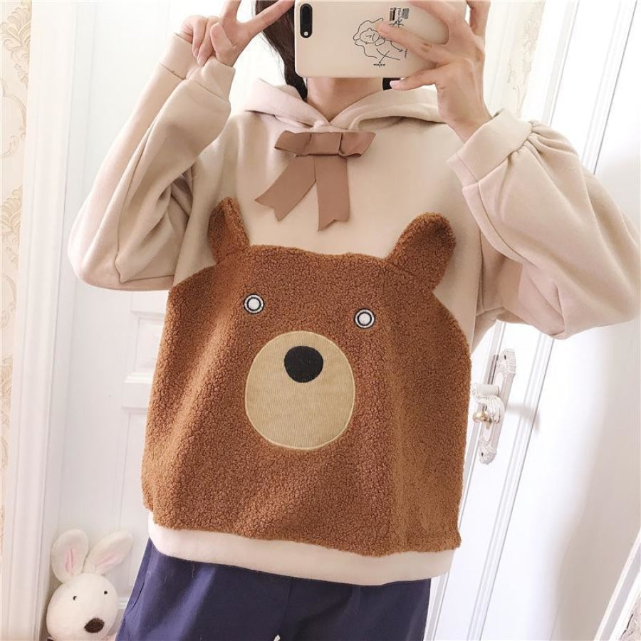 Bowknot Bear Ears Cartoon Hoodie J10005 Sweatshirt