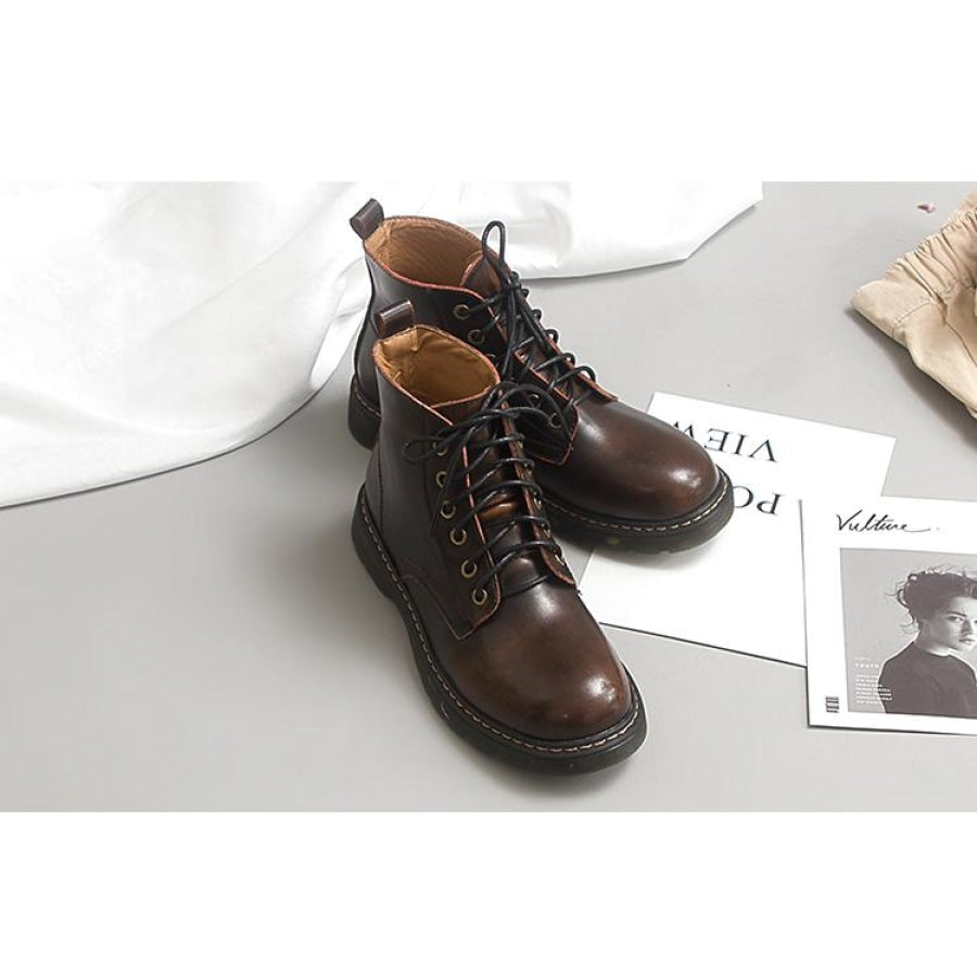 British Style Leather All Solid Martin Jump Boots Shoes