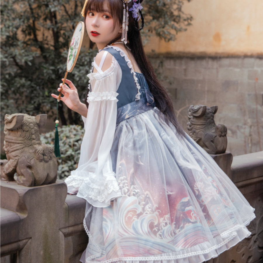 Chinese Style Daily Lolita Long Sleeve Dress