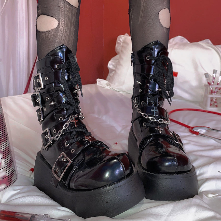 Original Spice Girl Lolita Round Toe Short Boots S22657