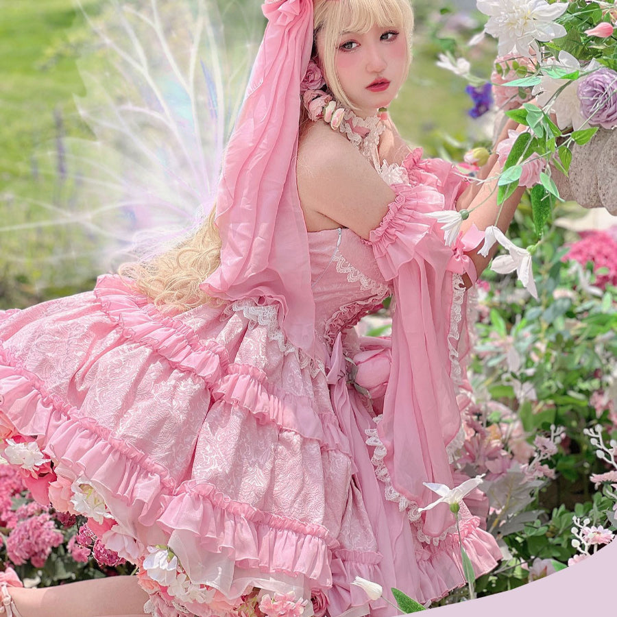 Original Sweet Fairy Rose Lolita Princess Dress Sets S22634