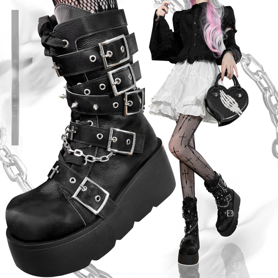 Original Spice Girl Lolita Round Toe Short Boots S22657