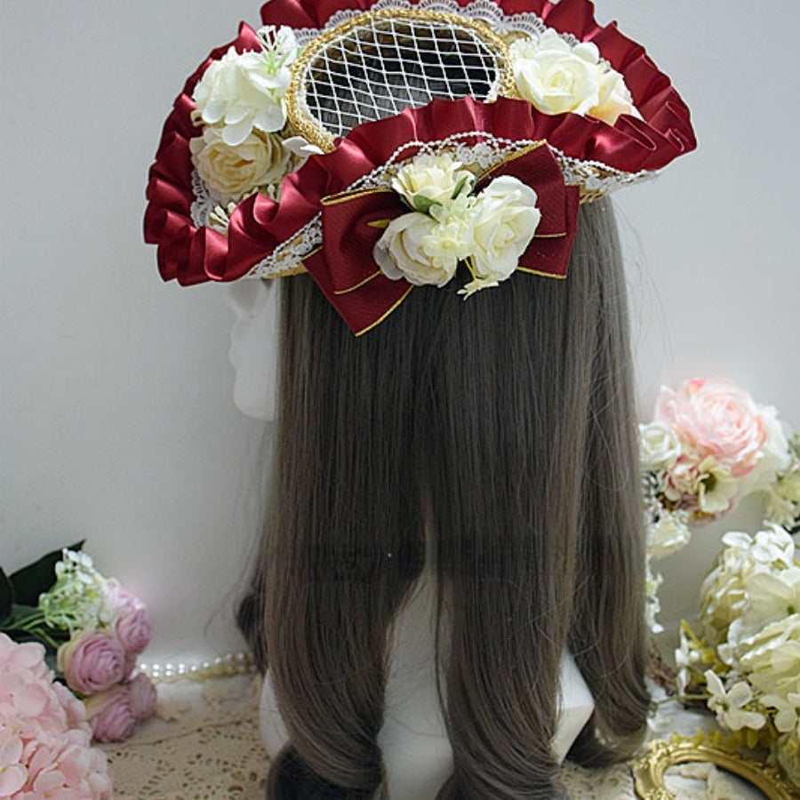 Original Elegant and Classic Lolita Flowers Straw Hat