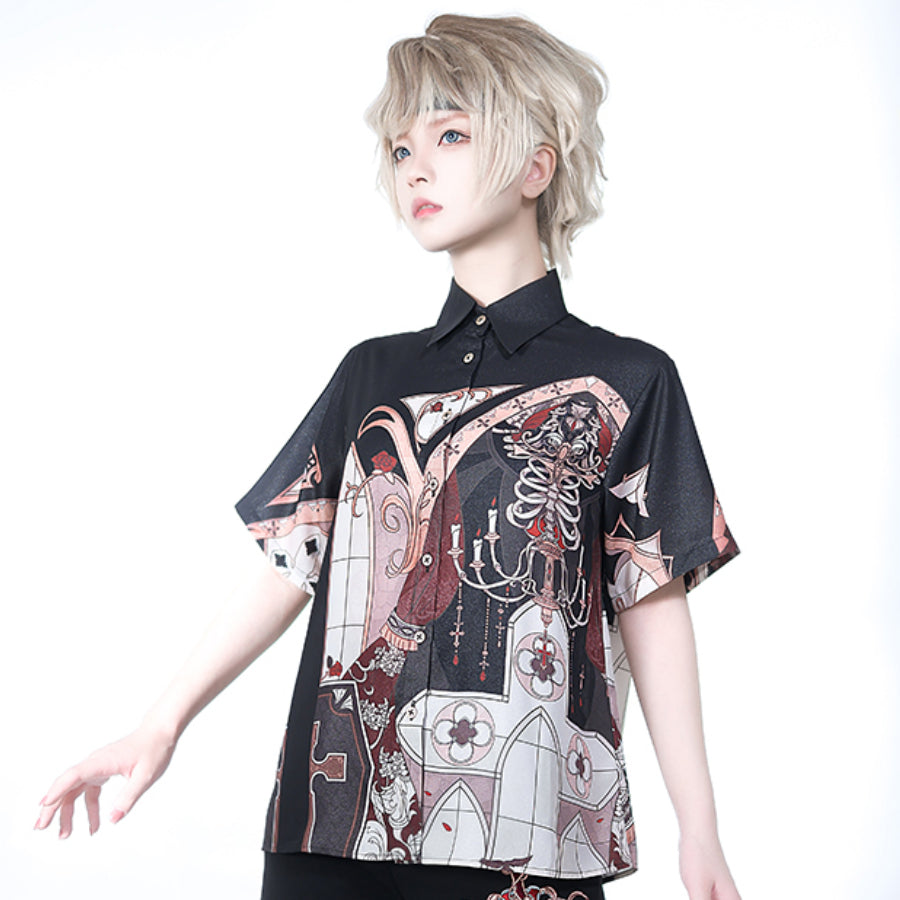 Summer Prince Lolita Printed Loose Short-sleeved Shirt