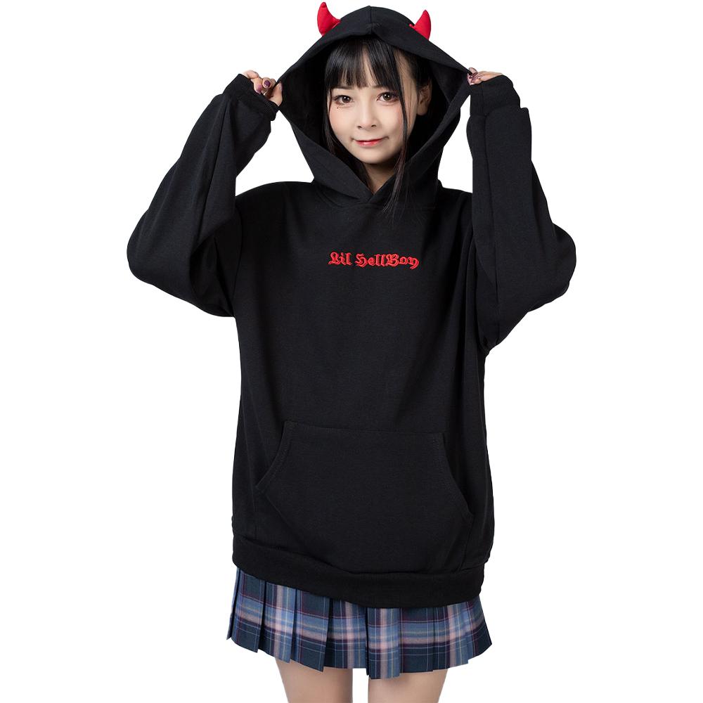 Little Devil Wings Character Oversize Hoodie Sweatshirt Mp005920