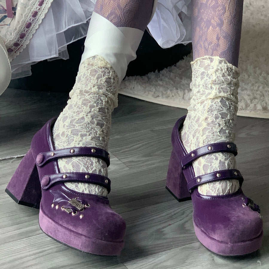 Original Velvet Lolita High Heel Shoes